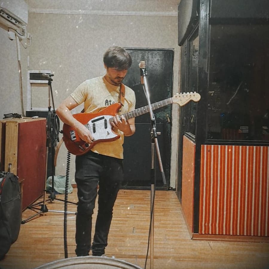 playing guitar
